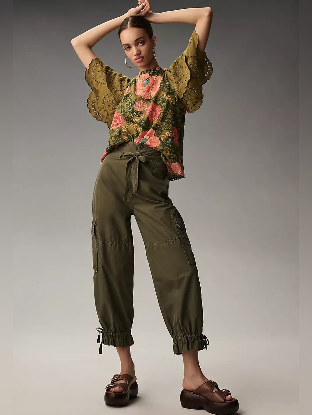 Farm Rio Eyelet Short-Sleeve Blouse